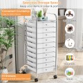 Rolling Storage Cart Organizer with 10 Compartments and 4 Universal Casters - Gallery View 3 of 66